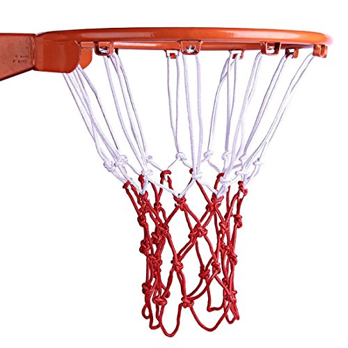 Esther Beauty Heavy Duty Basketball Net Professional All-Weather Outdoor&Indoor 12 Loops Net (Red&White)
