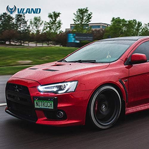 HEADLIGHT FOR 2008-2017 MITSUBISHI LANCER LED ALL BLACK HOUSING REPLACEMENT