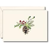 Earth Sky + Water - Christmas Pine Cone Notecard Set - 8 Blank Cards with Envelopes