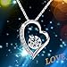 Pealrich 925 Sterling Silver Forever Love Heart Diamond Pendant Necklace