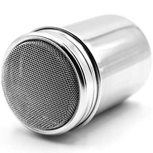 AnFun 2 Pack Powder Sugar Shaker with Lid Cinnamon Icing Cans Cocoa