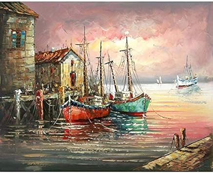 Zzaml Pintura Por Numeros Cuadro Sin Marco Paisaje Marino