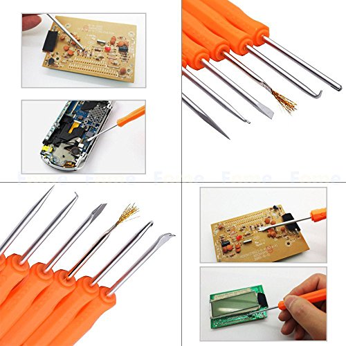 Soldering Iron Kit, FOME 60W 110V Adjustable Temperature Electric Soldering Iron Kit with Welding Tool and Accessories Tweezers Iron Tips Double-sided Solder Assist Tools and PU Carrying Bag