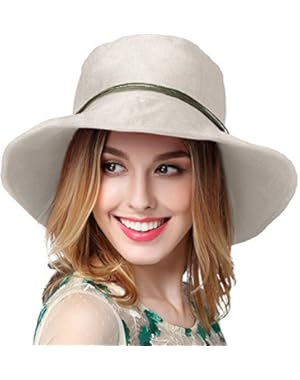 Women's Summer Linen UPF 50+ Sun Hat with Wooden Bead