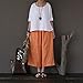 Aeneontrue Women's Casual Linen Wide Leg Pants Trousers with Elastic Waist (Large, Style2_Orange)