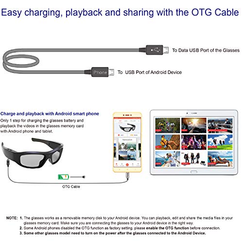 Forestfish Camera Glasses Video Recording Sunglasses 1080P HD Video Recording Camera with 16GB TF Card - Thumbnail 5