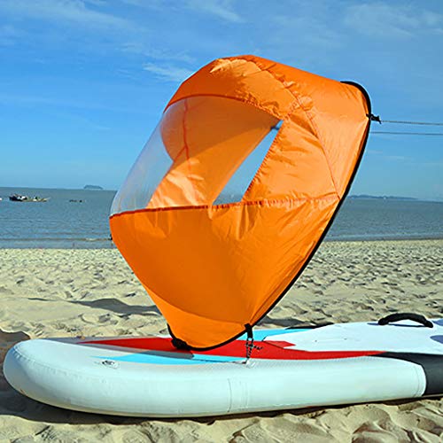 Beyonds Kayak Wind Sail Paddle, âœˆ 42.5" Portable Canoes Instant Popup Downwind Sail Kit Kayak Accessories for Inflatable Boats, Rowing Boats Wind Fold up Sail (Orange)