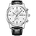 BUREI Men's Fashion Wirst Watches with Day Date Multifunction Chronograph Stopwatch White Dial Black Leather Strap