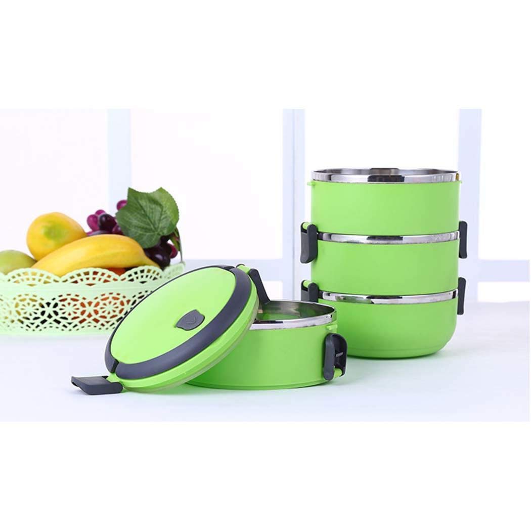 Amiubo Caja de almacenamiento portátil de la comida de la fiambrera de Themral de los envases del almuerzo del acero inoxidable Almacenamiento de alimentos