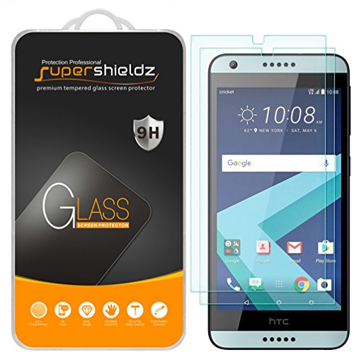 [2-Pack] Supershieldz For HTC Desire 550 / 555 Tempered Glass Screen Protector, Anti-Scratch, Anti-Fingerprint, Bubble Free, Lifetime Replacement Warranty