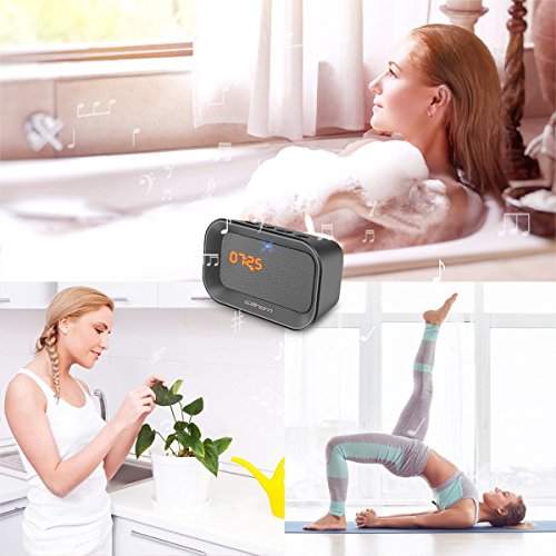 Portable Wireless Outdoor Bluetooth Speaker with Alarm Clock, Willnorn Waterproof Speaker with HD Sound and Bass, AUX Line, Built-in Microphone, USB Powered Rechargeable Subwoofer Speaker