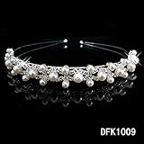 joylive Pearl Crystal Princess Tiara Headband Rhinestone Pageant Crowns For Bride Hair