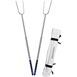 RAOMEIDE Smores Sticks for Fire Pit Long with Stable Base Hot Dog Roasting Sticks for Campfire Marshmallow Roasting Sticks fo