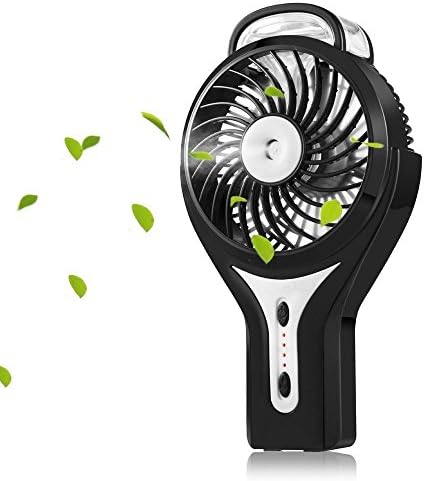 GEREE USB Misting Fan Mini Handheld Cooling Fan Built in Rechargeable Battery for Home Office and Travel