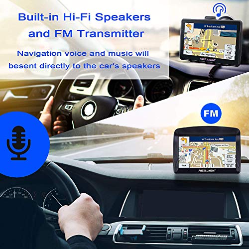 Car GPS Navigation,Lifetime Map Update, 7-inch HD Touch Screen& 8G-256MB Memory, Voice Broadcast GPS Navigation System, Including Multi-Function Car Charger - FREELLIGENT