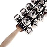 ndoer Sleigh Bells Stick Wooden Hand Held with 25 Metal Jingles Ball Percussion Musical Toy for KTV Party Kids Game