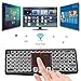REIIE (2018 Backlit Version K03 Mini QWERTY Keyboard Adjustable DPI Touchpad for PC, HTPC, Apple, Xbox360, Wii, PS3, Black