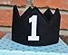 birdyboutique.com Classy Baby Boy First 1 Birthday Black and White Crown