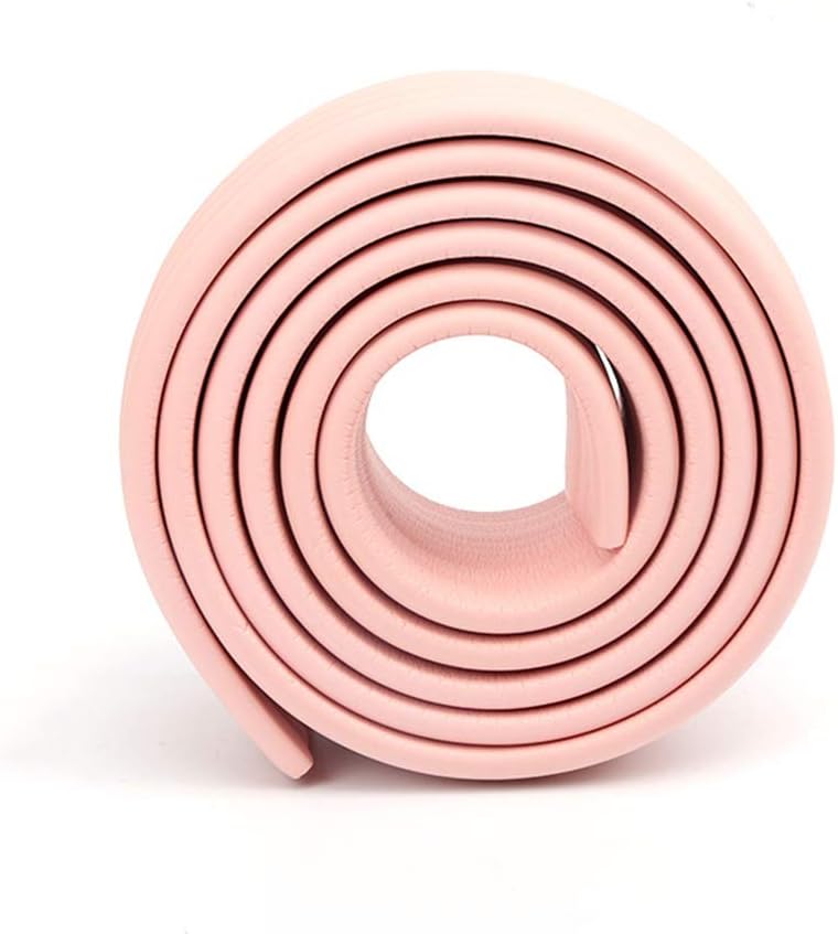 6.6 Ft W Shape Multifunctional Edge and Corner Guard Coverage Furniture Table Edge Protectors DIY Baby Safety Bumper Guard with Tape Light Pink