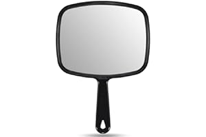OMIRO Hand Mirror, All Black Handheld Mirror with Handle, 6.6" W x 9.3" L, Pack of 1