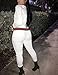 Akmipoem Women's Ribbon Stripe Patchwork Long Sleeve Pullover Tops Sweatshirt White S