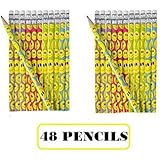 (48) SMILEY FACE PENCILS ~ Happy Silly Birthday Party Favors ~ Teacher Incentive ~ School Church Fundraisers ~ Stocking Stuffer EASTER Basket ~ Doctor Dentist Office Prize ~ 7.5'' New