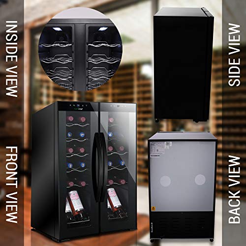 NutriChef PKCWC240 Cooler for White and Red Wines Chiller, Freestanding