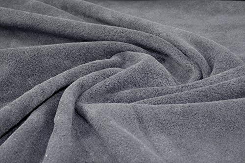 Antipill polar fleece fabric plush Warm soft baby clothing pet bedding sewing hobby craft soft toy shawl scarf hat pram blanket material - Grey - 1MTR