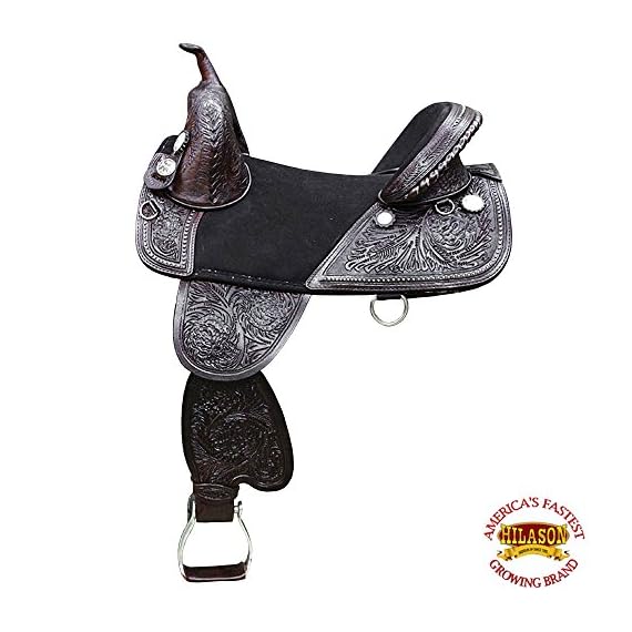 HILASON-16-TREELESS-Western-Trail-Barrel-Racing-Leather-Saddle