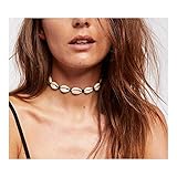 Canboer Black Rope Natural Shell Beads Beach Choker Necklace Handmade Hawaii Jewelry for Girls Women Ladies
