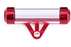 QIILU Motorcycle Document Tube, Motorcycle Registration Tube, Universal Motorcycle Motorbike Secure Tax Disc Tube Cylindrical Holder Frame Red