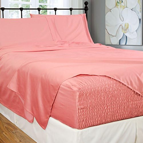 Bed Tite Stretch Fit 300-Thread Count 100-Percent Cotton Ultra Luxurious Deep Pocket Sheet Set (Full, Mauve)