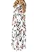 GAMISOTE Women's Spring Fashion Printed Long Dress Three Quarter Sleeve Empire Flower Floor-length Dress