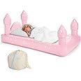 FUNBOY Kids Pink Castle Sleepover Travel Bed & Air Mattress. Perfect for Sleepovers. Includes Carrying Storage Bag, Twin