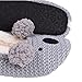 MiYang Women's Super Soft Lovely Animal Ballerina Slipper Grey L