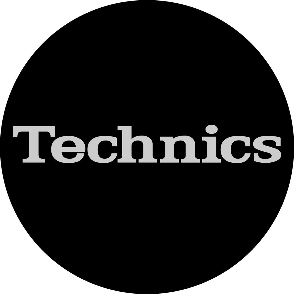 Technics 60638 Simple T2 Logo Design Slipmat - Black/Silver