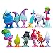 Evursua 12pcs Trolls Toys Poppy Troll Doll Mini Figures Cake Toppers for Kids Party Favor