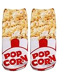 Popcorn Photo Print Ankle Socks