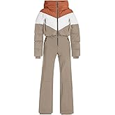 Fisoew Womens One Piece Ski Suit Warm Waterproof Snowsuits Winter Snow Jumpsuits Outdoor Sports Outerwear