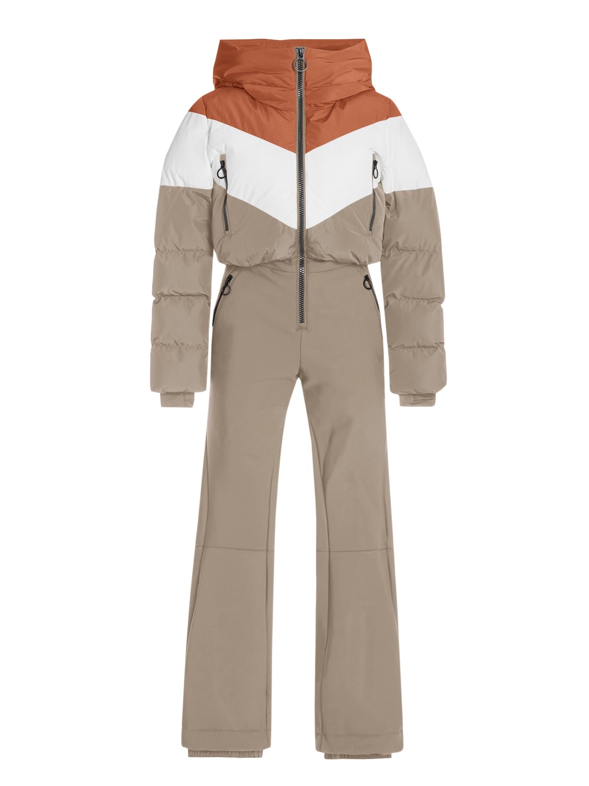 Photo 1 of Fisoew Womens One Piece Ski Suit Warm Waterproof Snowsuits Winter Snow Jumpsuits Outdoor Sports Outerwear