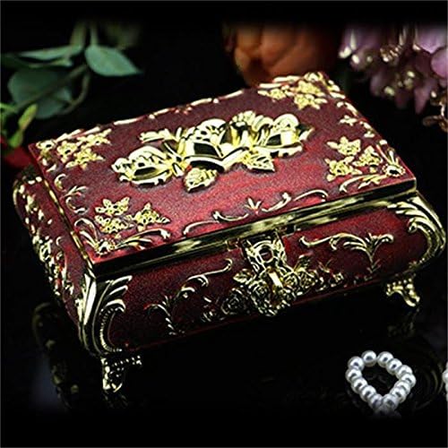 DELLT-Russian jewelry box princess European Korean non-real retro wood locking storage box jewelry mirror ornaments
