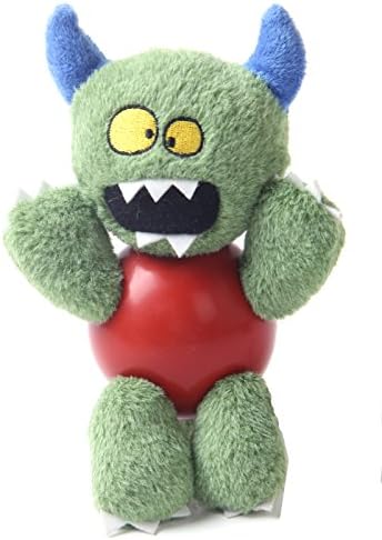 Petony Dog Flossy Teething Playing Durable Squeaker Toy Monster Plush and Ball Dog Toy for Dogs Green