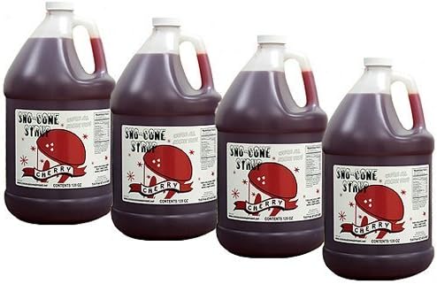 Cherry Snow Cone & Shave Ice Syrup-case-4 Gallons by Snow Cone Syrups