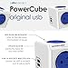 USB Wall Plug, Allocacoc PowerCube |Original|, 4 Outlets and 2 USB Ports, Cell Phone Charger, Power Adapter, Surge Protection, Compact for Travel, Home and Office, Space Saving, ETL Certified