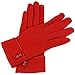 Alpine Swiss Womens Wool & Leather Trim Touch Screen Dressy Button Gloves Red S