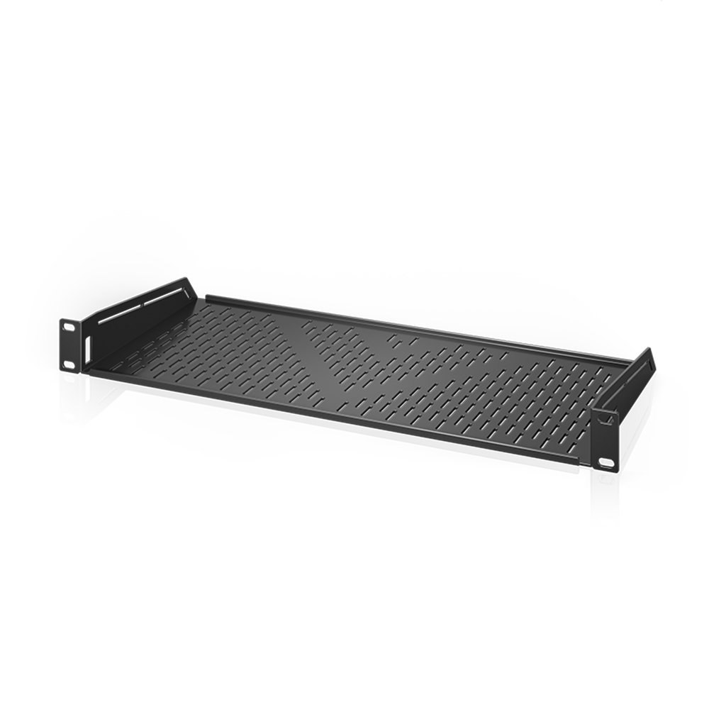 AC Infinity Vented Cantilever 1U Universal Rack Shelf, 20cm Deep, for 19-Inch Equipment Racks, Heavy-Duty 2.4mm Cold Rolled Steel, 22 kg Capacity