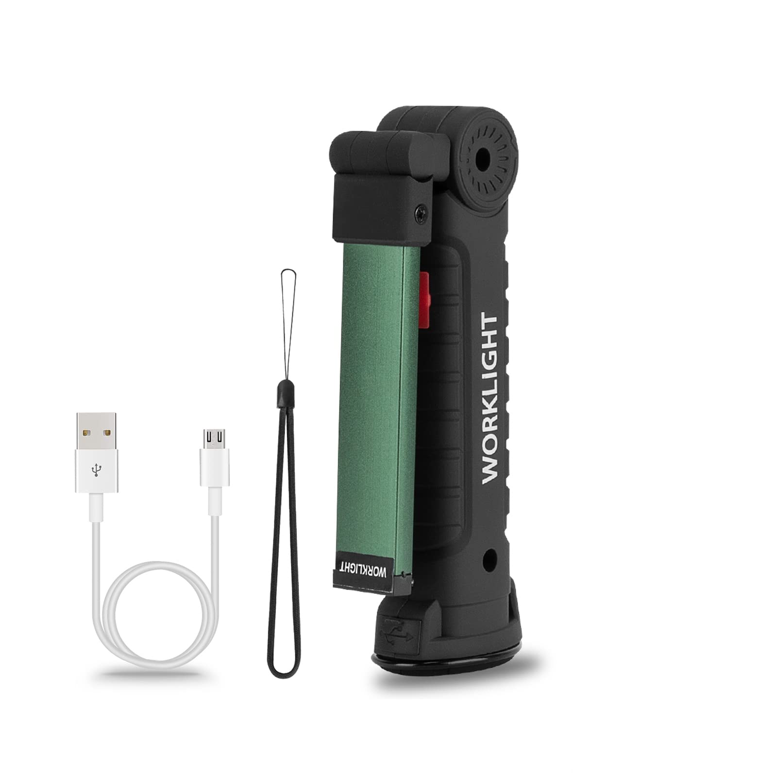 Vagocom LED Rechargeable Flashlights Work Lights, USB Cordless Magnetic Torches,5 Modes Portable Inspection Light with Magnetic Base and Hook for Mechanics,Automotive Tools,Garage(1 Pack)