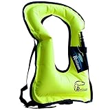 Rrtizan Adult Inflatable Snorkel Vest Portable Life Jacket for Swimming Safety