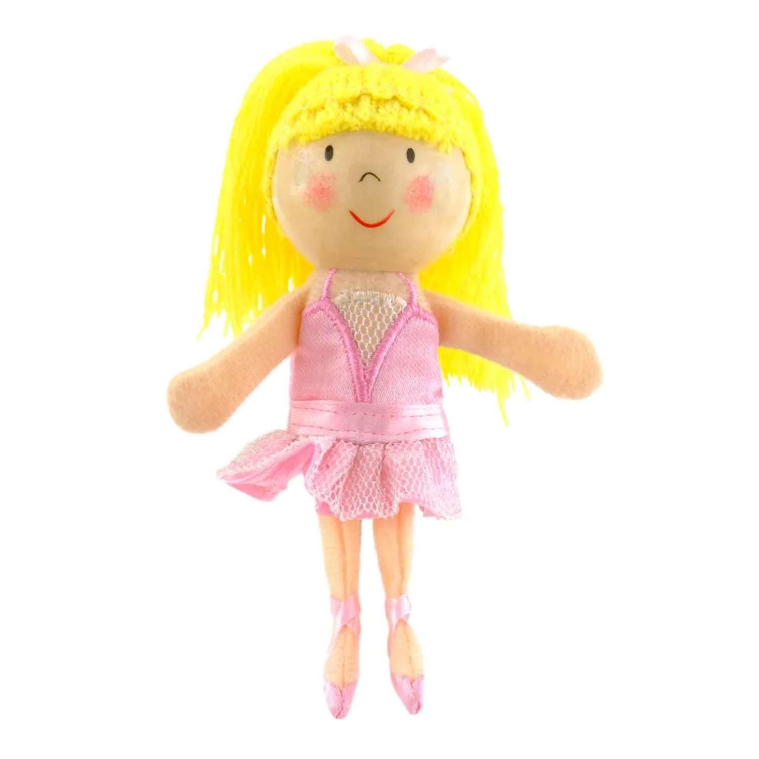 Fiesta Crafts Boy Elf Finger Puppet for Kids – Fabric Interactive Toy with Wooden Head for Role Play, Creativity & Sensory Skills - Gift for 3 Year Old Boys & Girls to 9 years old