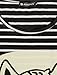 Allegra K Women Striped Batwing Sleeve Oversize Tunic Tops T-Shirts Black M